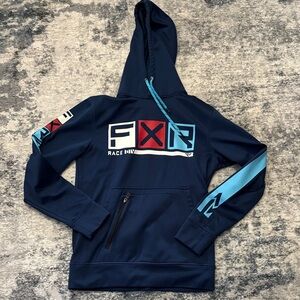 FXR Men’s XS Navy Blue Hoodie with Graphic Design, see note